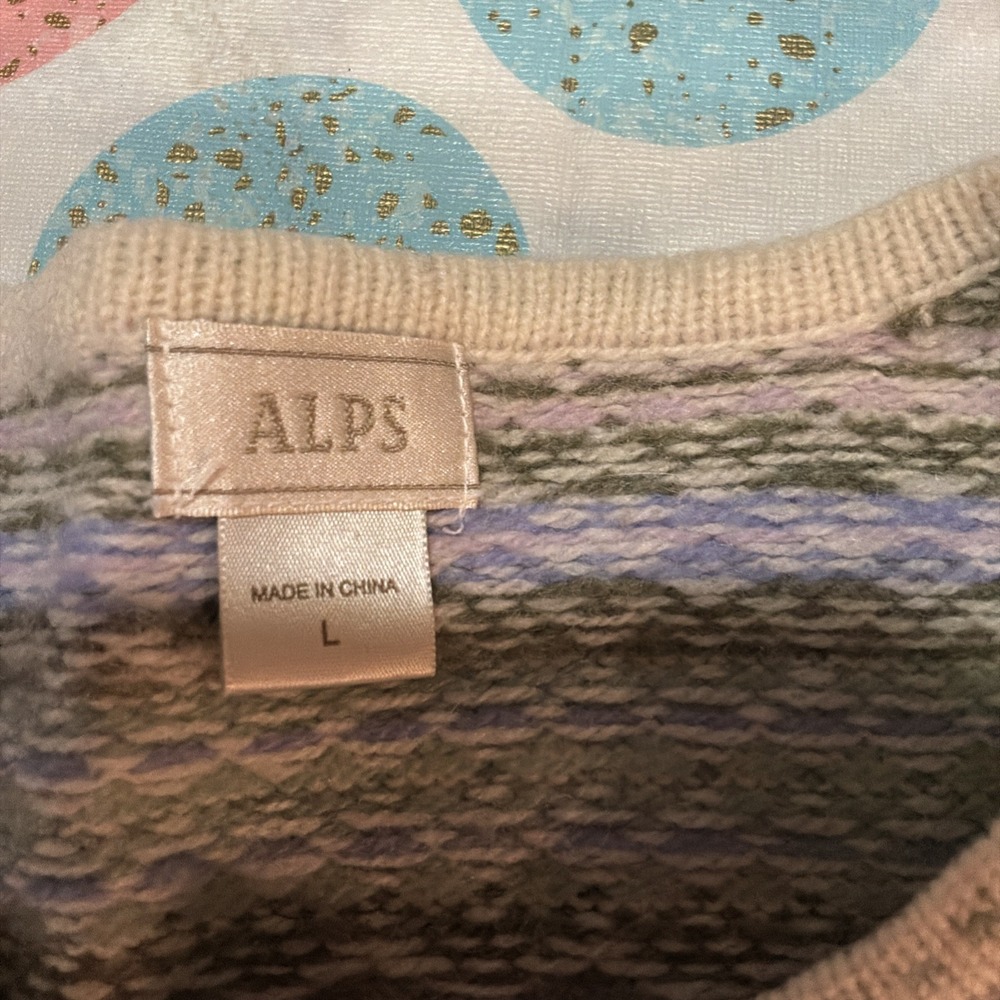 Alps Cardigan Sweater Women Sz L Nordic Fare Coastal Grandmother